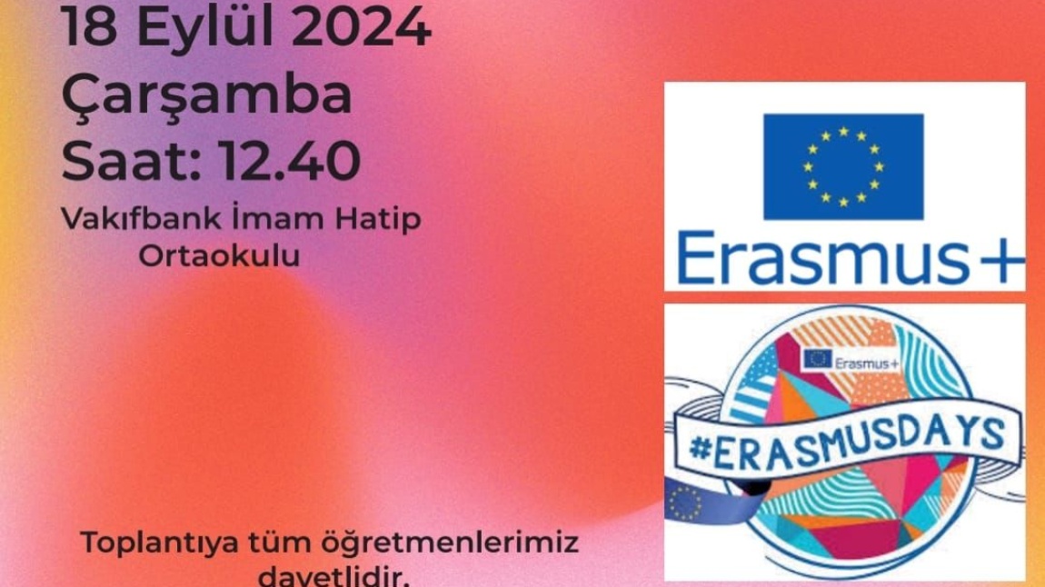 ERASMUS+ K122 PROJE TOPLANTI DUYURUSU